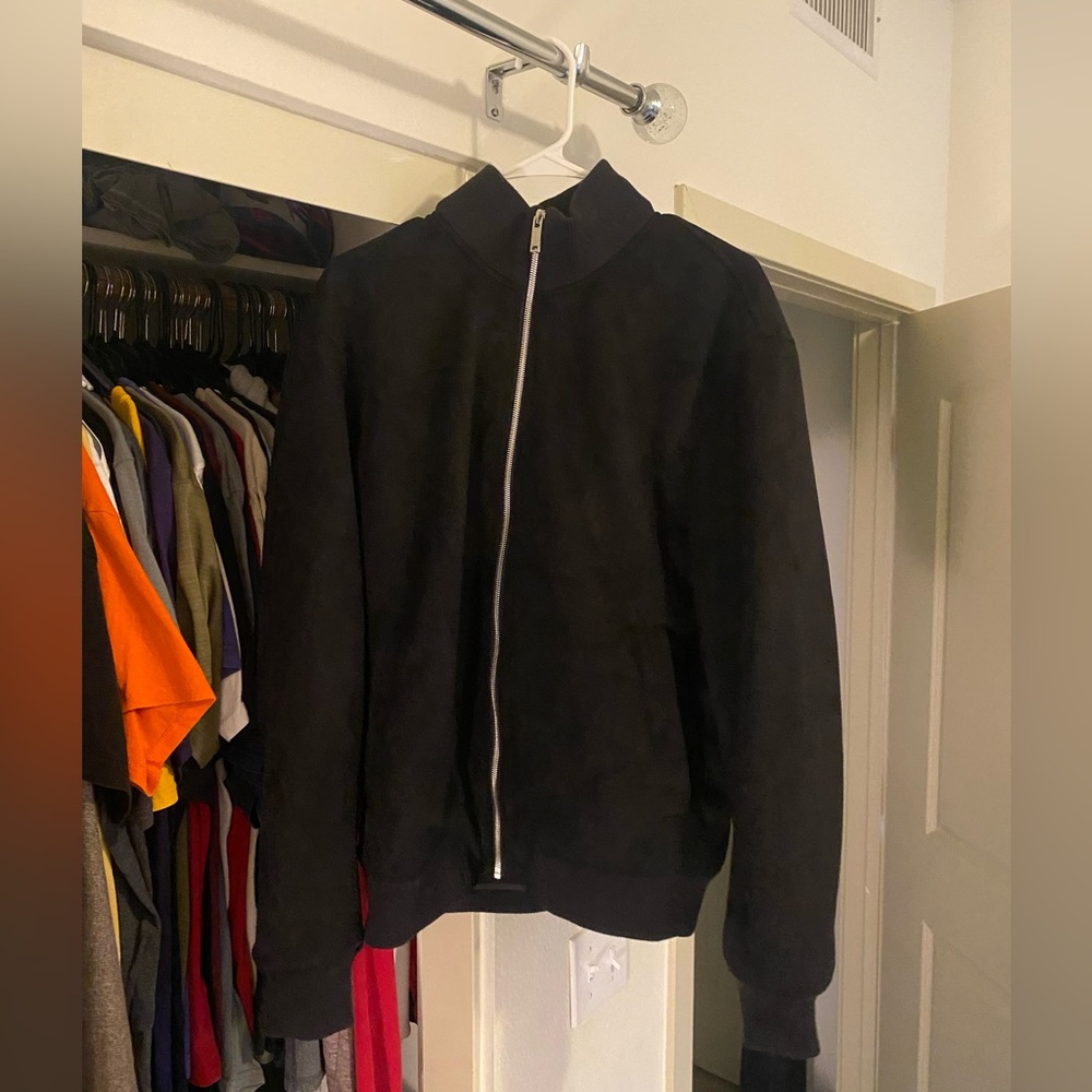 Men’s XL ‘ZARA’ black suede bomber jacket